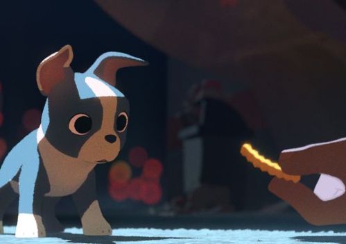 A still from “FEAST” (2014) a delightful DISNEY short from director Patrick Osborne about a Boston terrier named Winston whose diet changes dramatically when his single owner gets a girlfriend.  “FEAST” will screen Sunday, September 21, 2014 at the Hess Collection in Napa as part of the “16th Annual Animation Show of Shows.”  The program of film shorts will be moderated by Ron Diamond, founder Acme Filmworks, L.A., who personally selected the films as outstanding examples in animation.  Image: ©DISNEY.      